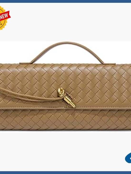 Handbags - Woven PU Leather Clutch Crossbody Shoulder Bag Evening Purse Compact